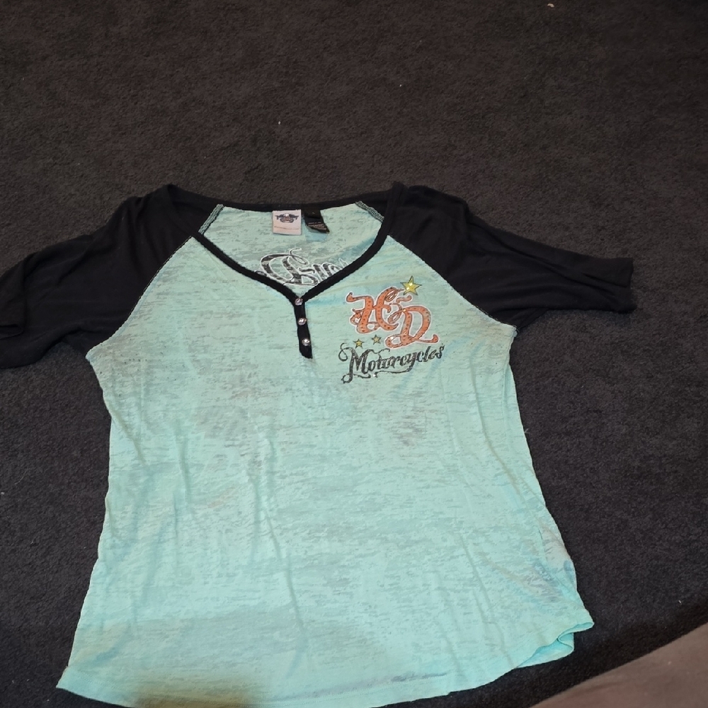 Harley Davidson, Large, Mint Green, Bling